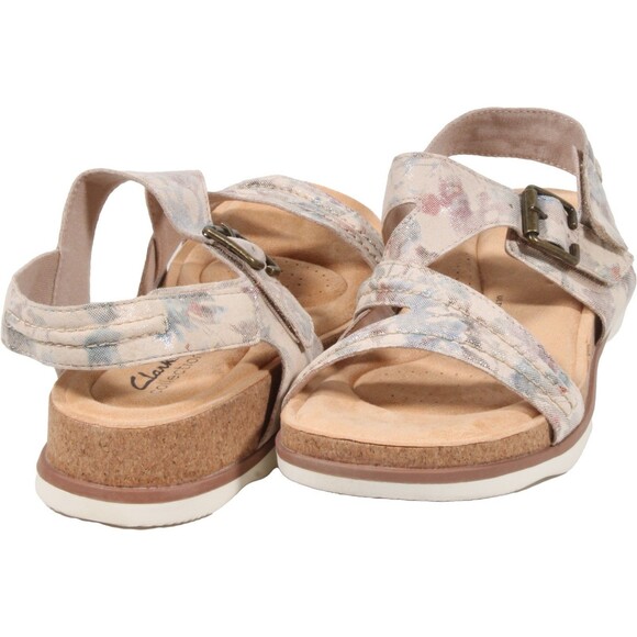 Clarks Brynn Step Womens Sandal Sand Floral Textile US Size 11 Comfort - Picture 5 of 5